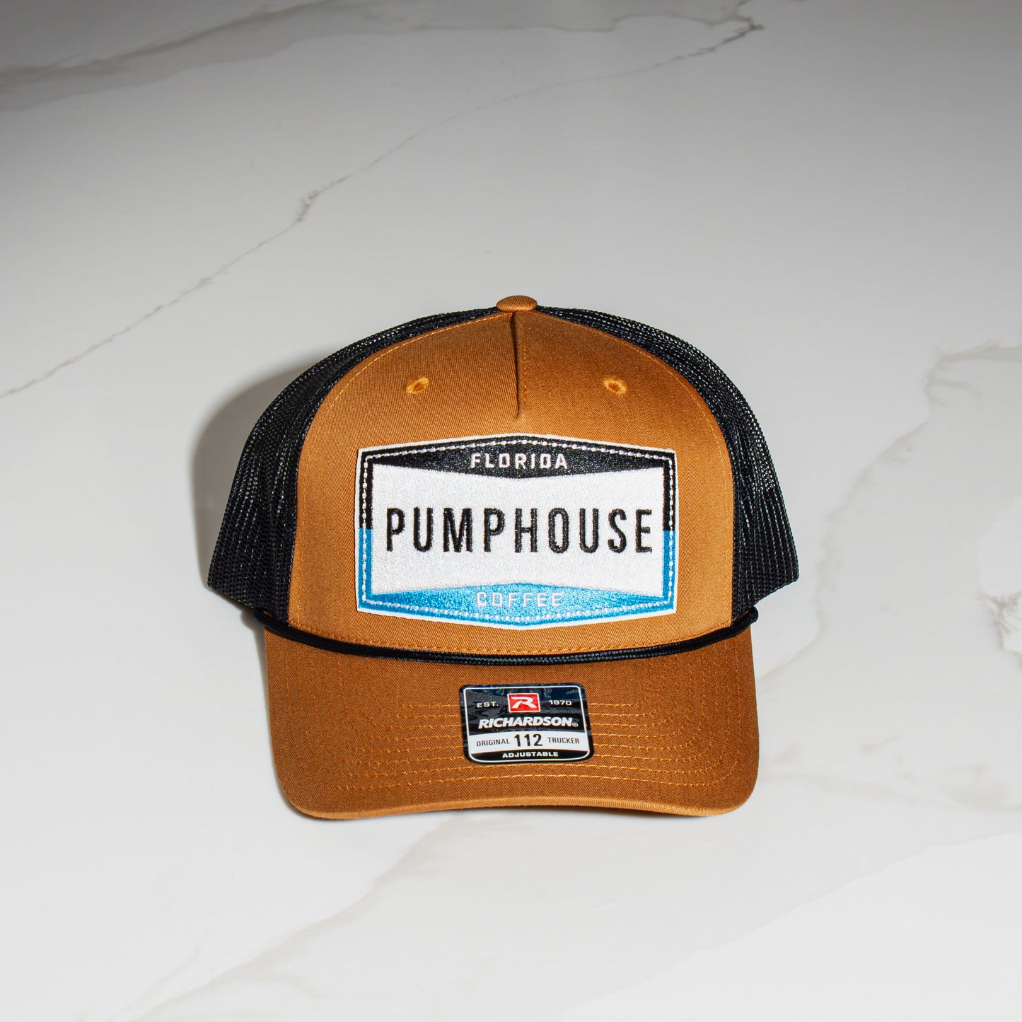 Brown and Black Pumphouse Trucker Hat